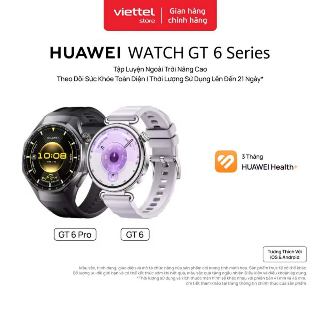 Đồng Hồ Thông Minh HUAWEI WATCH GT6 Series| Tập Luyện Nâng Cao | Theo Dõi Sức Khỏe | Pin Đến 21 Ngày