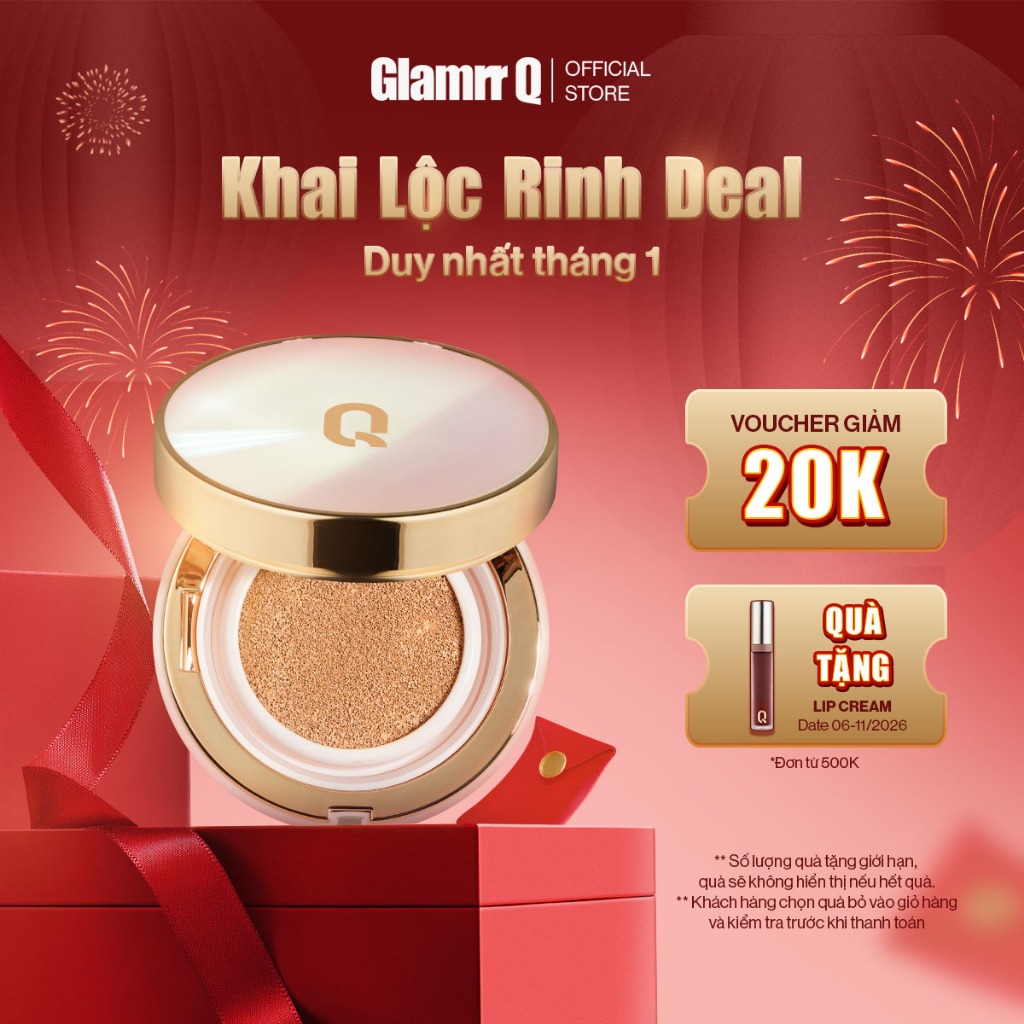 [MUA 2 TẶNG 1] Phấn nước GLAMRR Q LONG WEAR DD CUSHION - SPF50+/PA+++ (1 lõi x 13g)