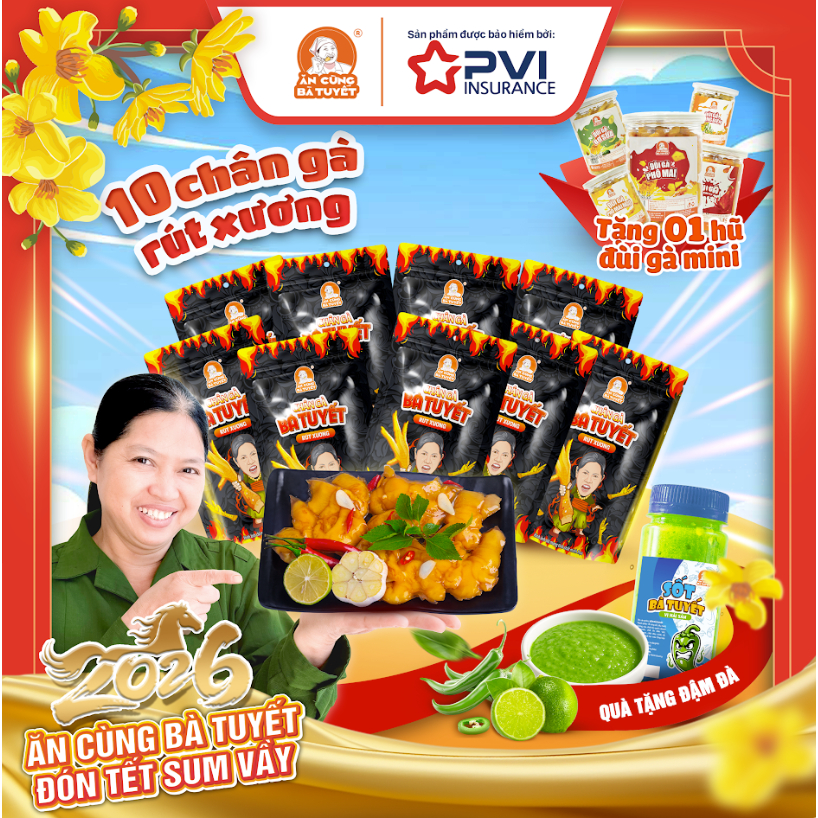 COMBO TRI ÂN gồm 10 chân gà + 1 hũ đùi gà - ĂN CÙNG BÀ TUYẾT M64