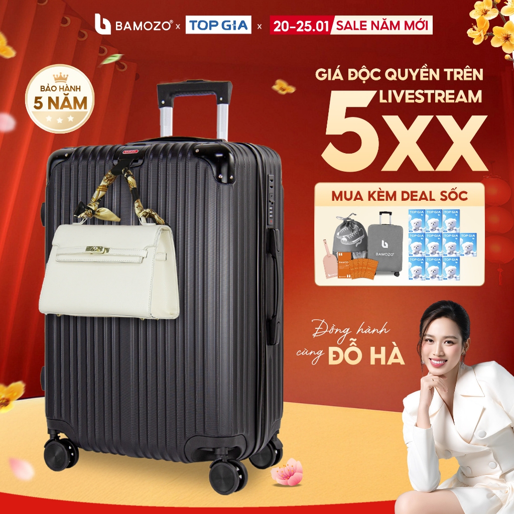 Vali Kéo Du Lịch B Bamozo Size 28inch Nhựa ABS+PC Cao Cấp Chịu Lực 120KG Bảo Hành 5 Năm _8809