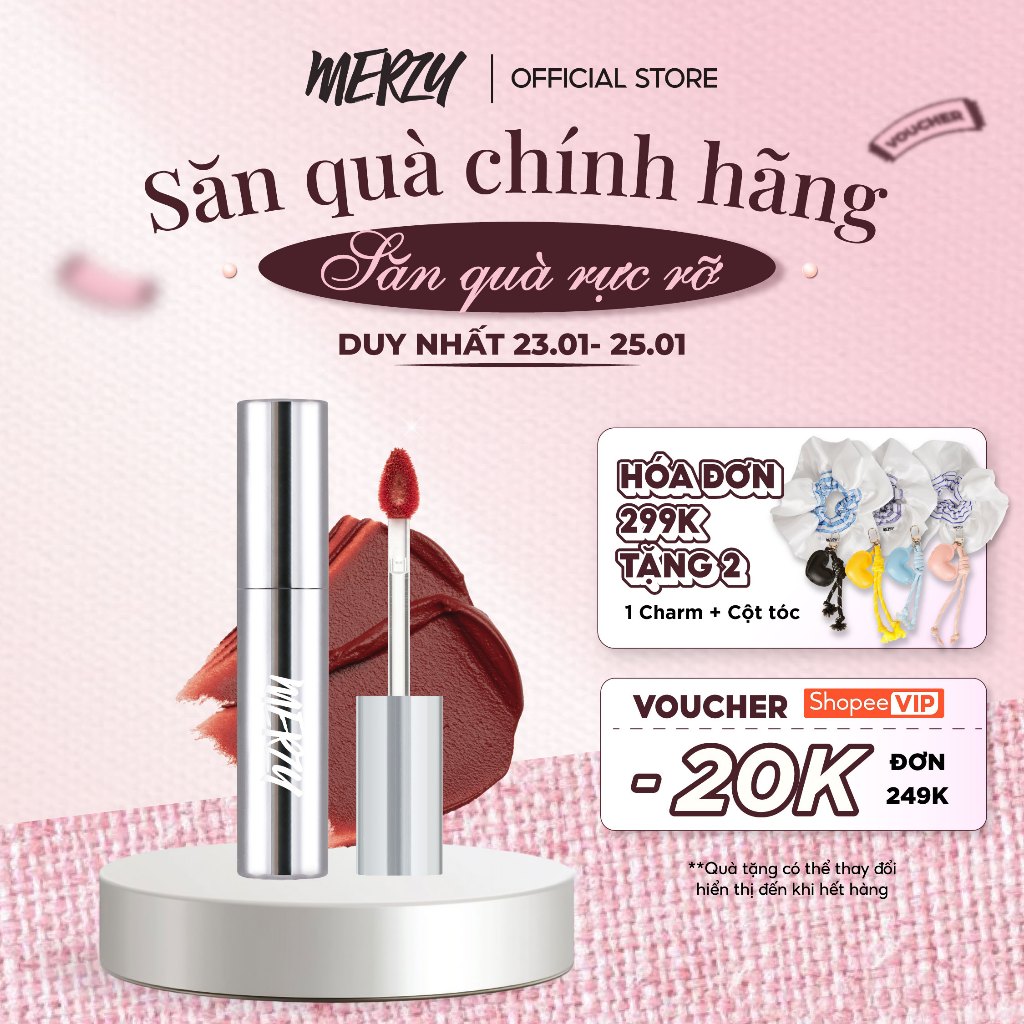 [New][GLAM EDITION] Son Vỏ Bạc Kem Lì Mềm Mịn, Lâu Trôi Merzy The Glam Mellow Tint 4g
