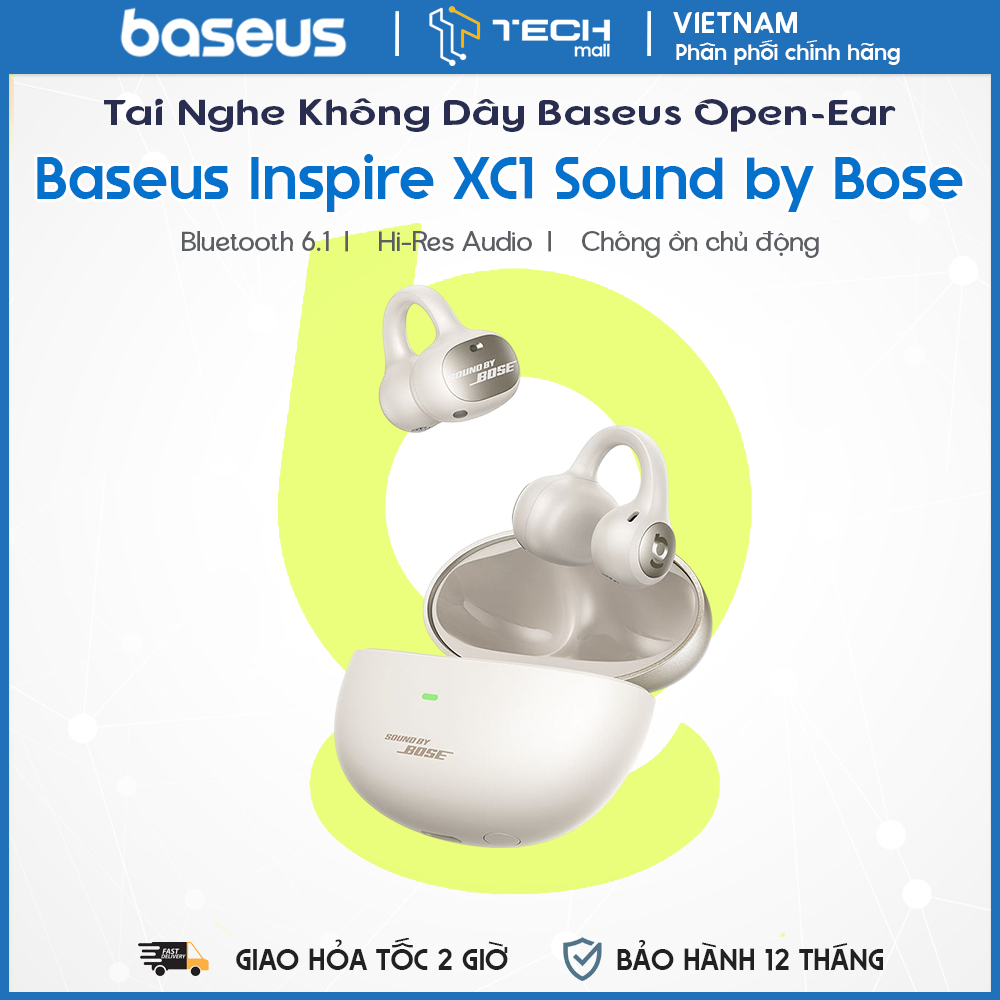Tai Nghe Không Dây Baseus Inspire XC1 Open-Ear Sound By BOSE Open-Ear 4-Mic ENC Hi-Res LDAC
