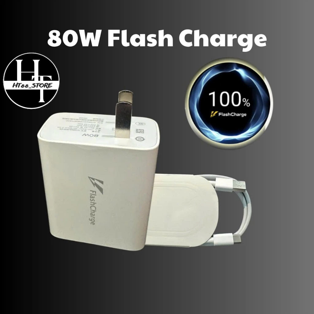 Bộ sạc nhanh VV 80w, sạc nhanh VFlashCharge cổng usb - typeC cho các dòng máy V i v o, I Q o o. . .
