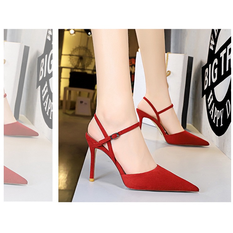 Sandal Cao Gót 9.5cm Mũi Nhọn Cao Cấp Thời Trang Theo Phong Cách Âu Mỹ