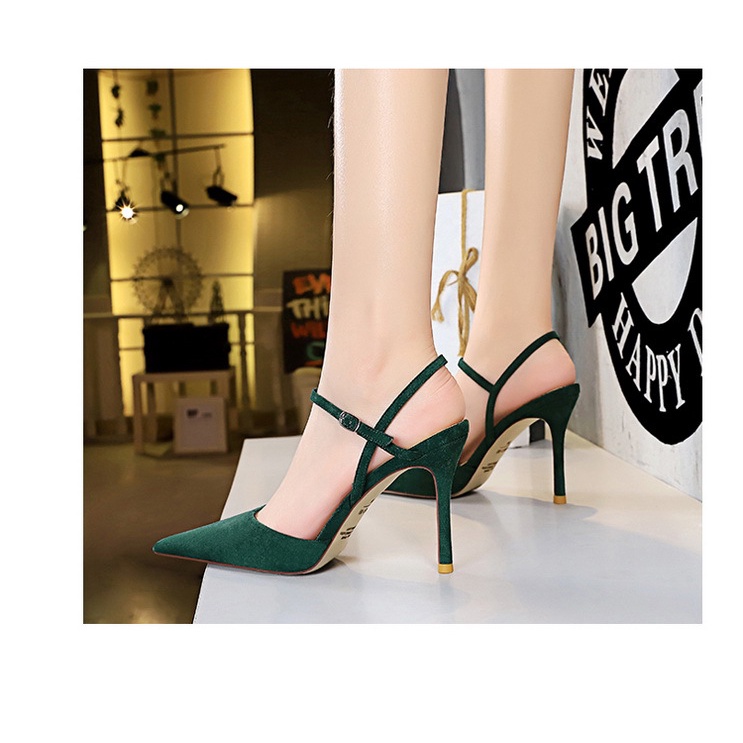 Sandal Cao Gót 9.5cm Mũi Nhọn Cao Cấp Thời Trang Theo Phong Cách Âu Mỹ