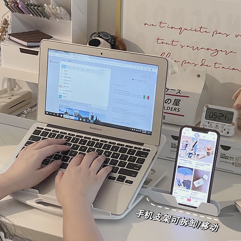 Giá Đỡ Laptop / Máy Tính Bảng Dạng Đứng Có Thể Xoay Tản Nhiệt Tiện Dụng