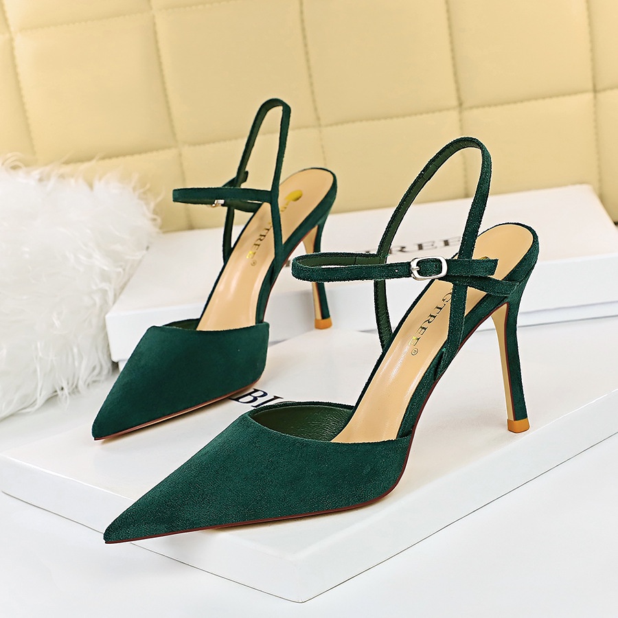 Sandal Cao Gót 9.5cm Mũi Nhọn Cao Cấp Thời Trang Theo Phong Cách Âu Mỹ