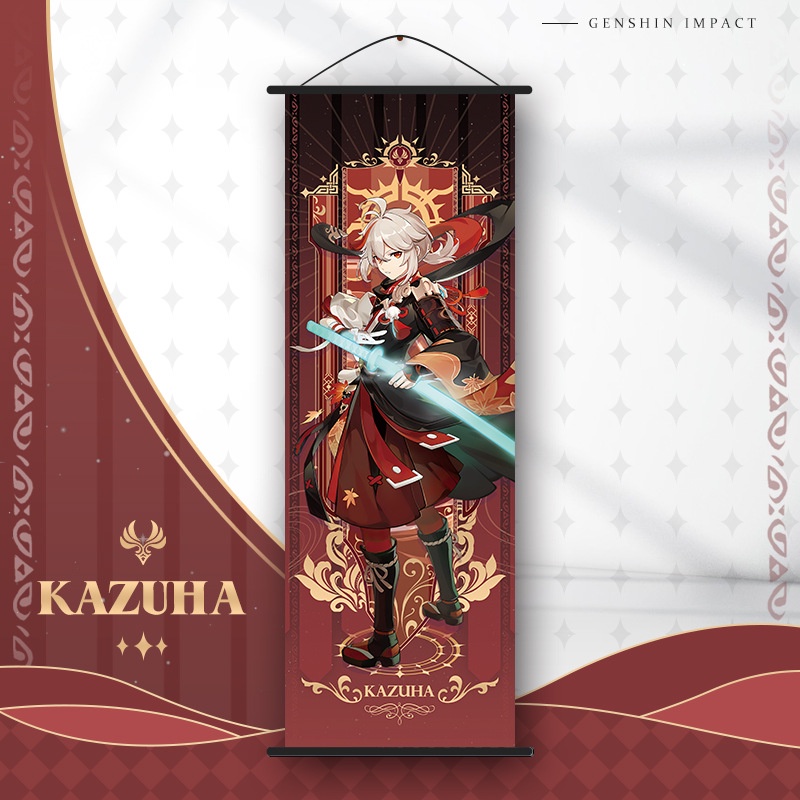 Bộ cờ của Geneshin impact Tarot đang treo ảnh bằng lụa Ganyu Chung KecThanh kadehara a a kazuha Klee Tiêu chuẩn Raiden Shoden Shogun bán ảnh cho Hình Vân PQWB