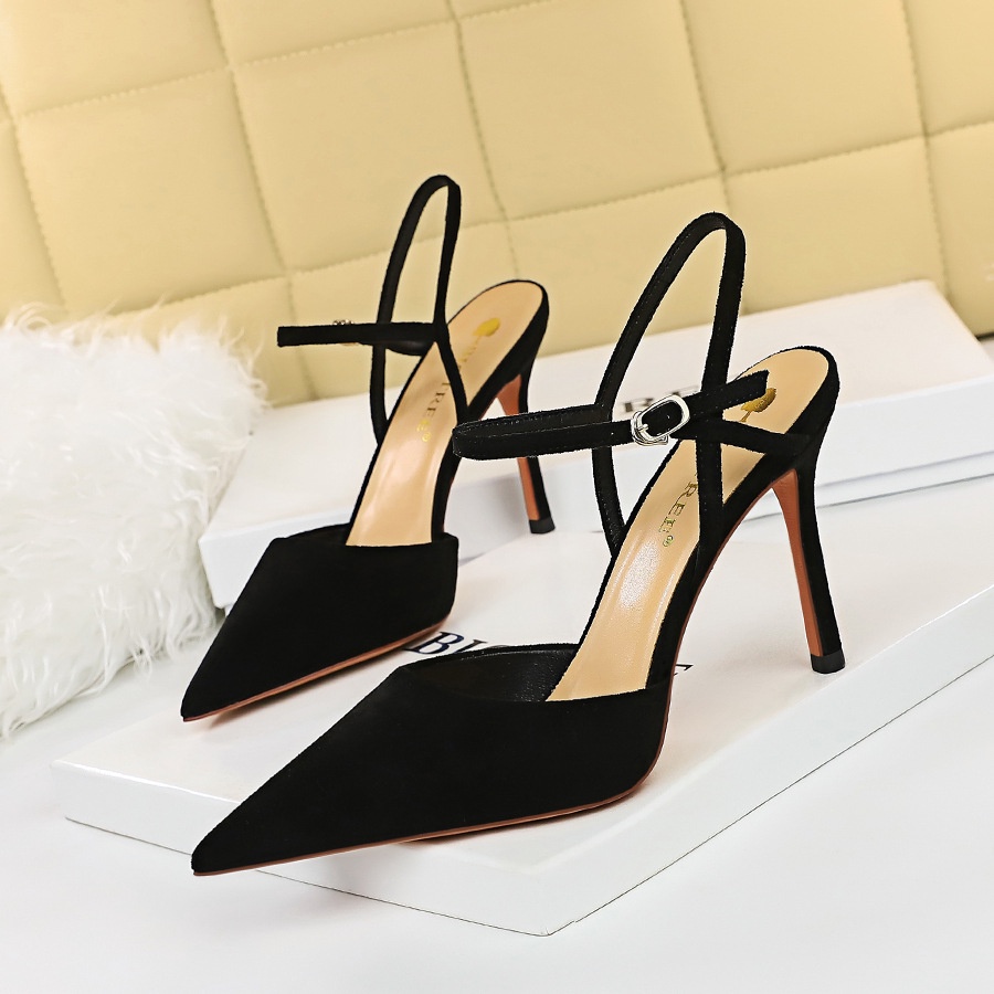 Sandal Cao Gót 9.5cm Mũi Nhọn Cao Cấp Thời Trang Theo Phong Cách Âu Mỹ
