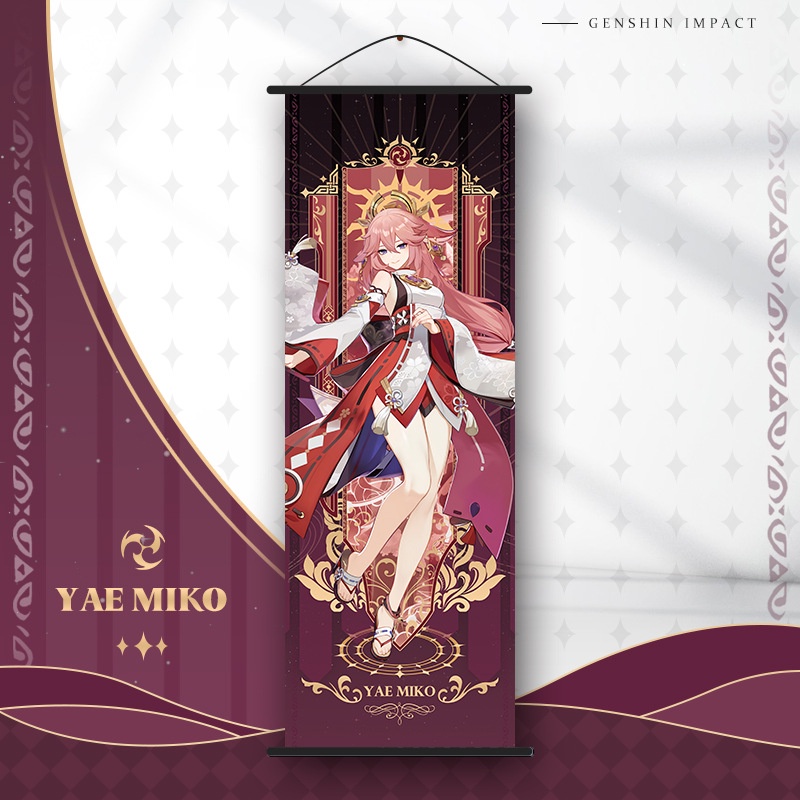 Bộ cờ của Geneshin impact Tarot đang treo ảnh bằng lụa Ganyu Chung KecThanh kadehara a a kazuha Klee Tiêu chuẩn Raiden Shoden Shogun bán ảnh cho Hình Vân PQWB