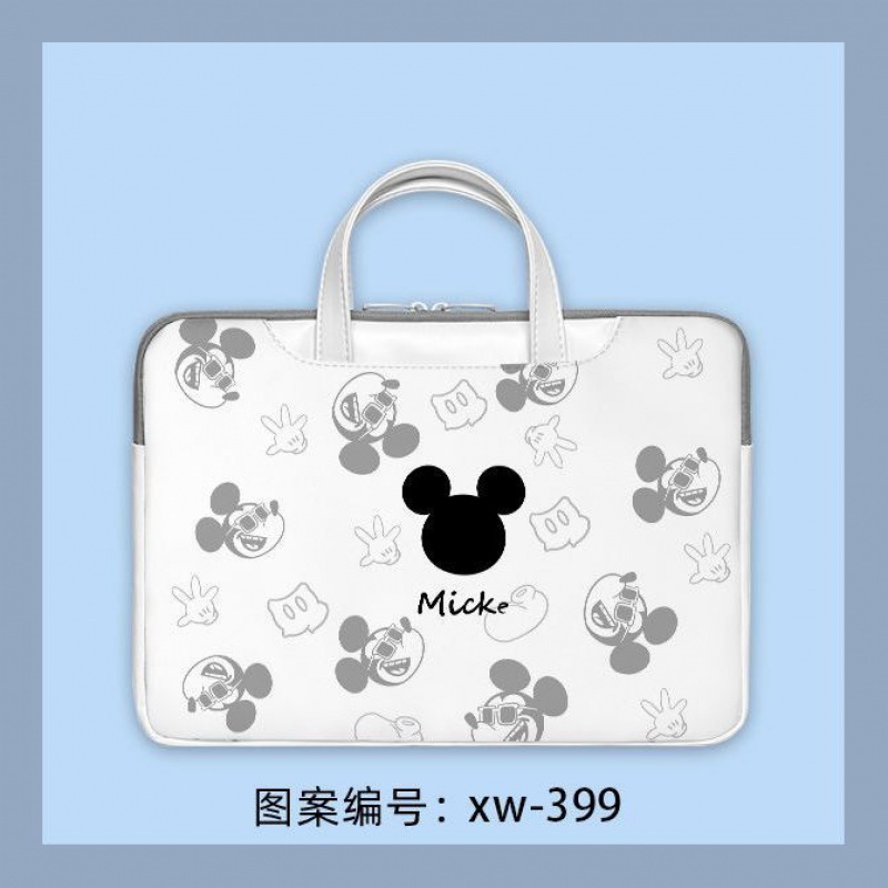 Túi Da PU Đựng Laptop 16-inch 15.6-inch 17-inch Họa Tiết Hoạt Hình Mickey Chống Rơi