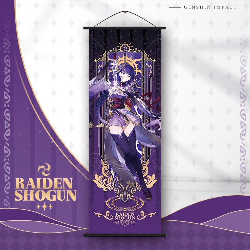 Bộ cờ của Geneshin impact Tarot đang treo ảnh bằng lụa Ganyu Chung KecThanh kadehara a a kazuha Klee Tiêu chuẩn Raiden Shoden Shogun bán ảnh cho Hình Vân PQWB