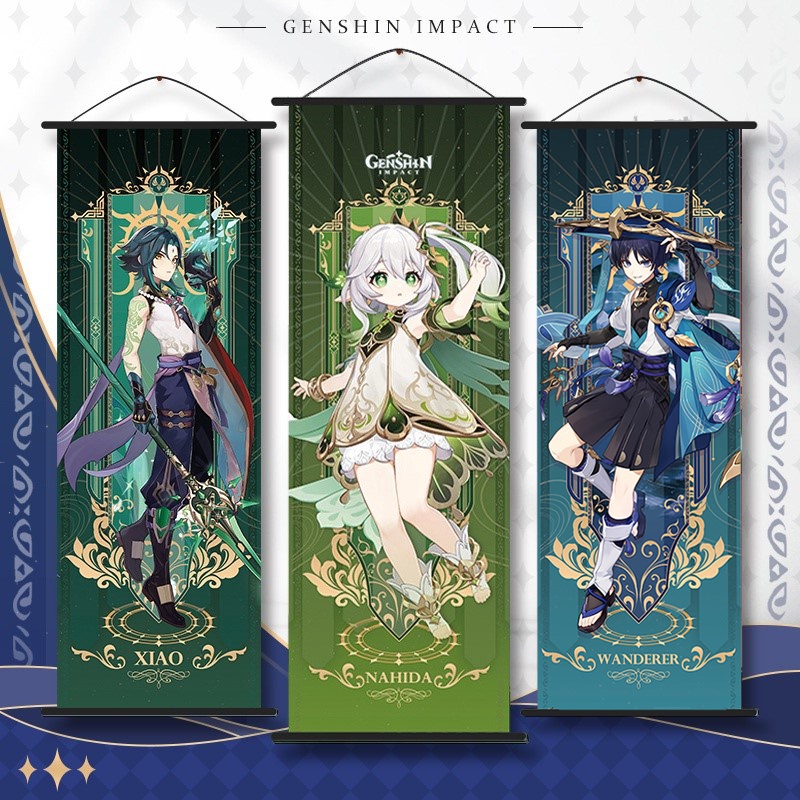 Bộ cờ của Geneshin impact Tarot đang treo ảnh bằng lụa Ganyu Chung KecThanh kadehara a a kazuha Klee Tiêu chuẩn Raiden Shoden Shogun bán ảnh cho Hình Vân PQWB