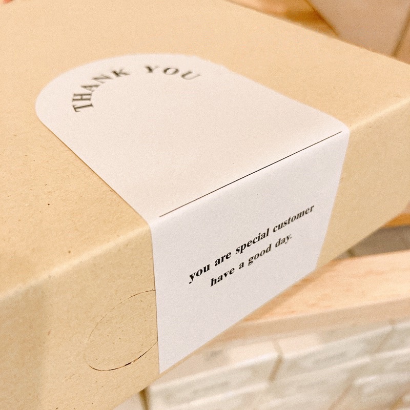 Tem niêm phong cảm ơn, nhãn dán thank you, tem thank you thiết kế cong sang trọng