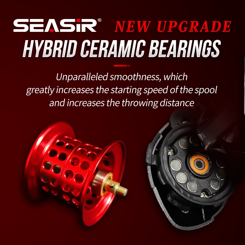 Seair Guồng Quay Cần Câu Cá Hai Mặt Bằng Sợi carbon Siêu Nhẹ 146g 11 + 1bb 7.3: 1