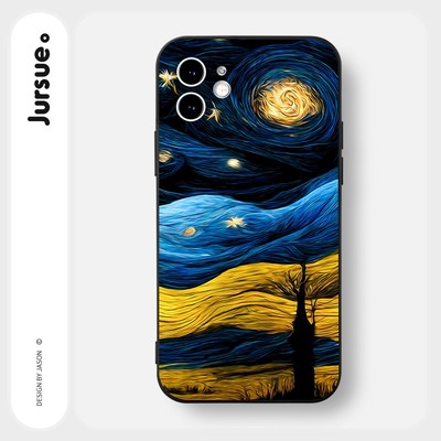 Ốp lưng JURSUE mềm chống bẩn hình độc lạ ngầu đen nam Cho iPhone 17 16 15 14 13 12 11 Pro Max SE 2020 X XR XS ip 8 7 Plus Y3001