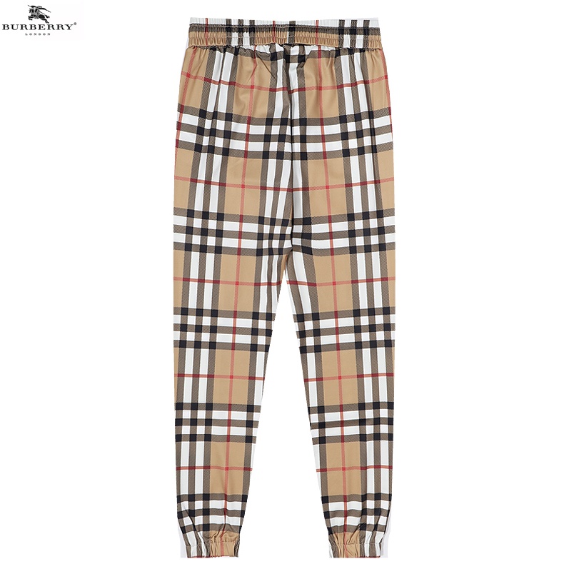 Burberry Quần Dài Dây Rút Vải Cotton In Họa Tiết Cổ Điển Thời Trang Cho Cặp Đôi