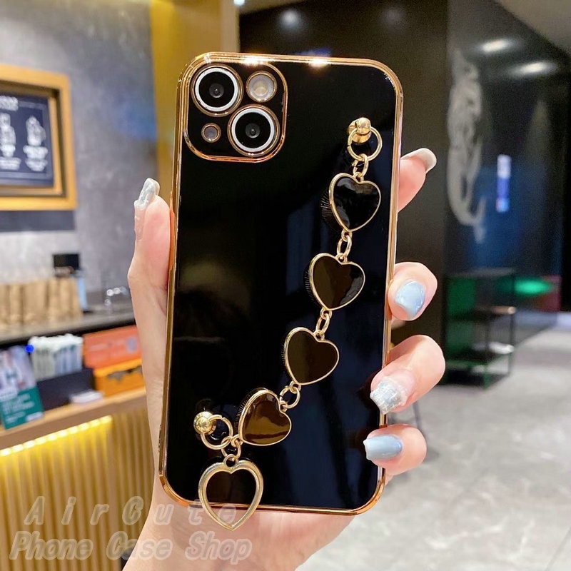 Ốp lưng iPhone 14 13 12 11 Pro Max X XR XS Max 8 7 6 6S Plus iPhone14 iPhone13 iPhone12 iPhone11 Electroplating Protect Camera Love Bracelet Soft Case