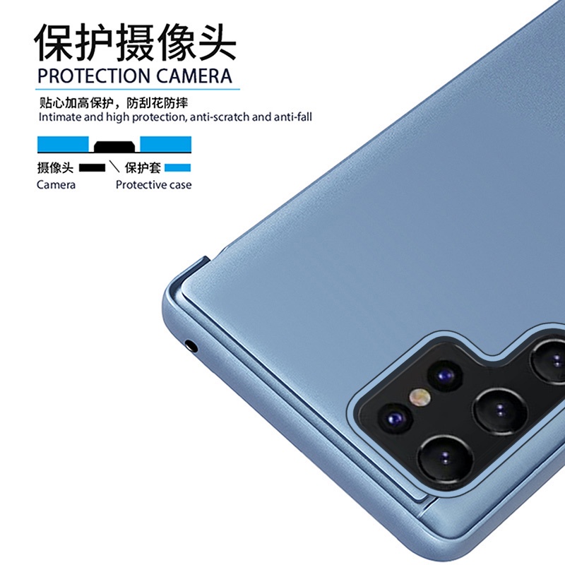 Ốp Điện Thoại Nắp Gương Gập Thông Minh Sang Trọng Cho Samsung Galaxy S23 S 23 Ultra Plus 5G