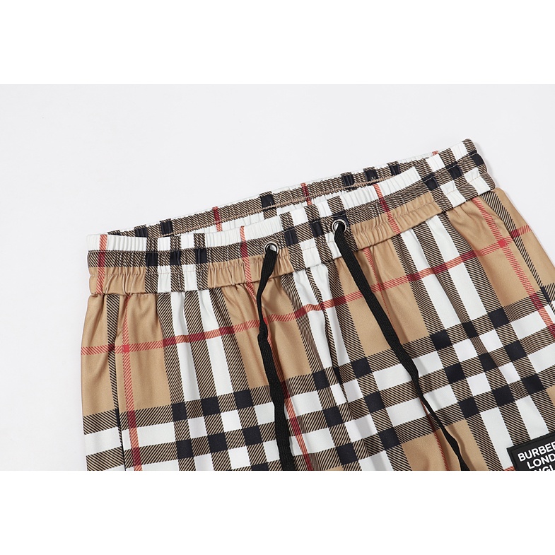 Burberry Quần Dài Dây Rút Vải Cotton In Họa Tiết Cổ Điển Thời Trang Cho Cặp Đôi