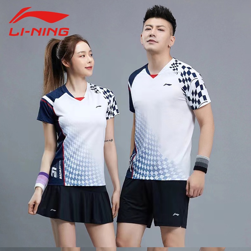 LI NING Áo Thun Thể Thao Cầu Lông Ngắn Tay Thoáng Khí Thời Trang 2023 3670