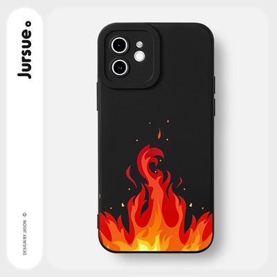 Ốp lưng JURSUE mềm chống bẩn hình độc lạ ngầu nam đen Cho iPhone 16 15 14 13 12 11 Pro Max SE 2020 X XR XS ip 8 7 Plus Y2970