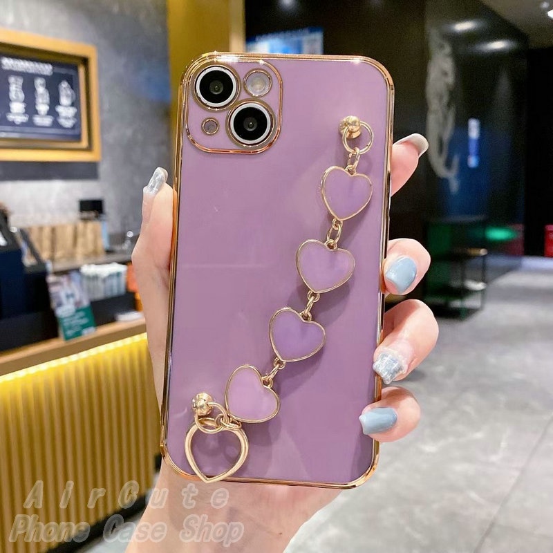 Ốp lưng iPhone 14 13 12 11 Pro Max X XR XS Max 8 7 6 6S Plus iPhone14 iPhone13 iPhone12 iPhone11 Electroplating Protect Camera Love Bracelet Soft Case
