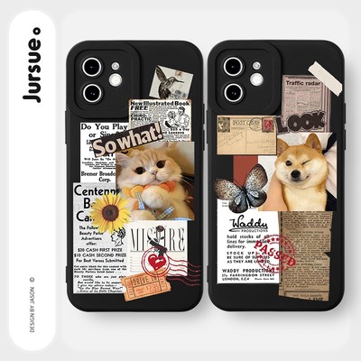 Ốp điện thoại JURSUE Y3022 in hình cún/ mèo thích hợp cho iPhone 17 16 15 14 13 12 11 Pro Max SE 2020 X XR XS ip 8 7 Plus 