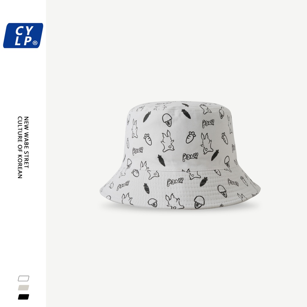 Mũ Tai Bèo Hai Mặt Thêu Hình Thỏ Dễ Thương Phong Cách Hàn Quốc Thời Trang Xuân Hè Cho Cặp Đôi