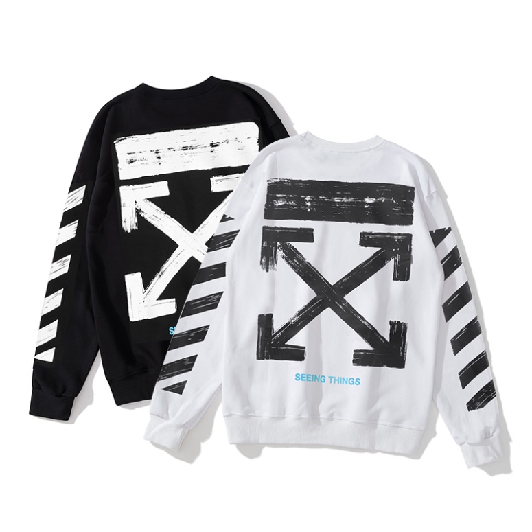 Off-white Áo Nỉ Dài Tay Cổ Tròn In Hình Mũi Tên Phong Cách Cổ Điển Cá Tính Dành Cho Cả Nam Và Nữ