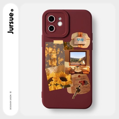 Ốp lưng JURSUE mềm chống sốc hình độc lạ vintage Cho iPhone 17 16 15 14 13 12 11 Pro Max SE 2020 X XR XS ip 8 7 Plus Y3014