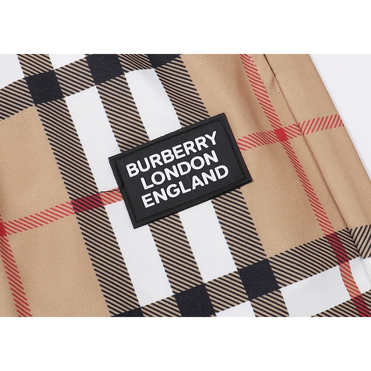 Burberry Quần Dài Dây Rút Vải Cotton In Họa Tiết Cổ Điển Thời Trang Cho Cặp Đôi
