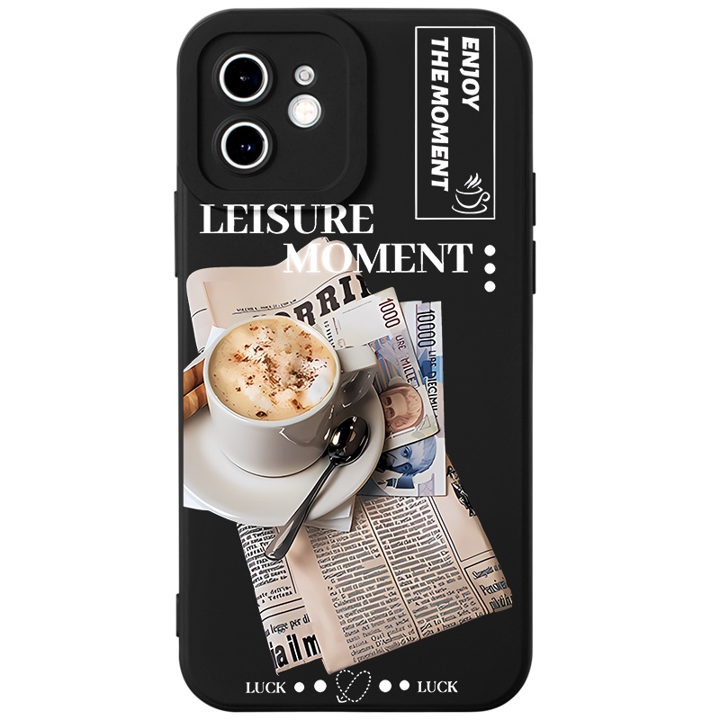 Ốp lưng JURSUE mềm dẻo chống bẩn hình độc lạ ngầu đen Cho iPhone 14 13 12 11 Pro Max SE 2020 X XR XS 8 7 ip 6S 6 Plus Y3025