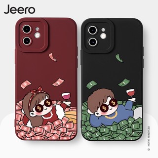 Ốp lưng JEERO Tết hoạt hình cặp đôi dễ thương đẹp mềm chống bẩn ngộ nghĩnh hài hước bựa Cho iPhone 16 15 14 13 12 11 Pro Max SE 2020 X XR XS ip 8 7 Plus kute HFE1946
