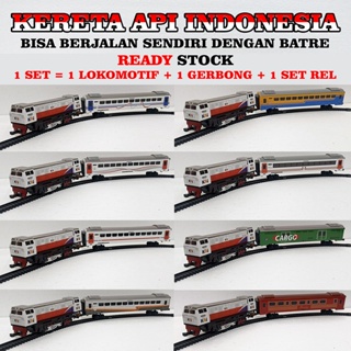 Image of Kereta Api Indonesia - Rangkaian Gerbong dan lokomotif(handmade)