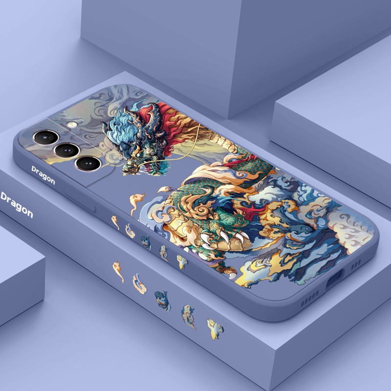 Ốp Điện Thoại Cảm Giác Chạm Thoải Mái In Hình Rồng Cho Samsung Galaxy S21 S20 FE Ultra Plus