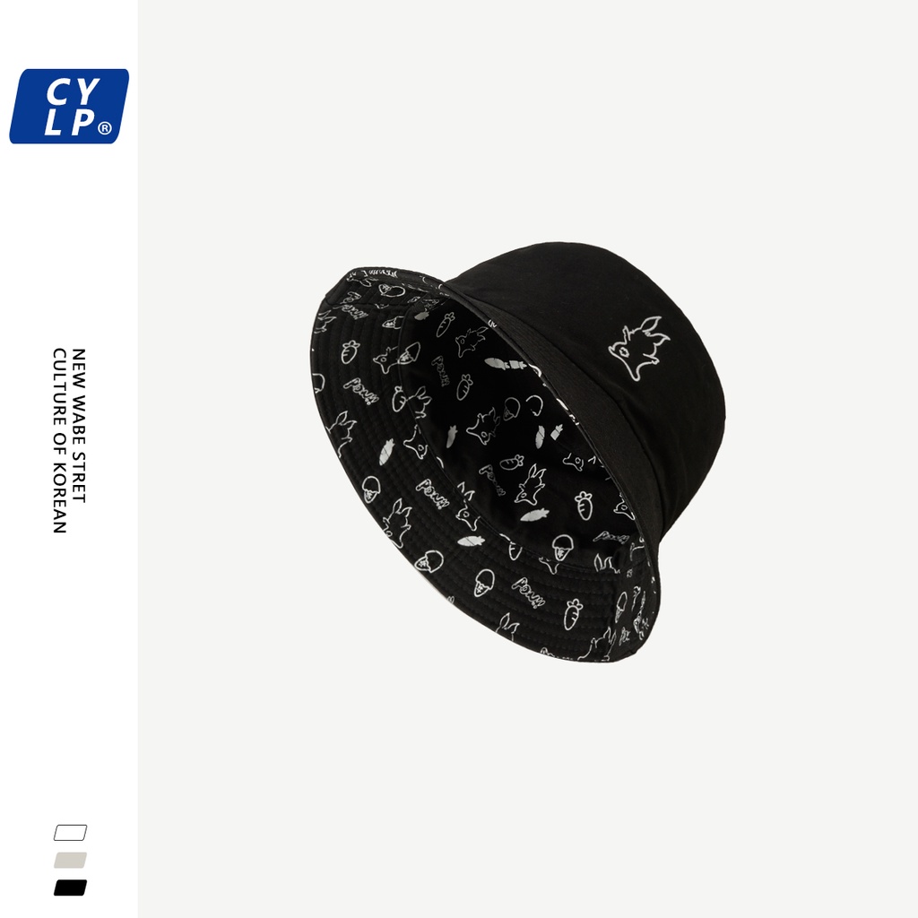 Mũ Tai Bèo Hai Mặt Thêu Hình Thỏ Dễ Thương Phong Cách Hàn Quốc Thời Trang Xuân Hè Cho Cặp Đôi