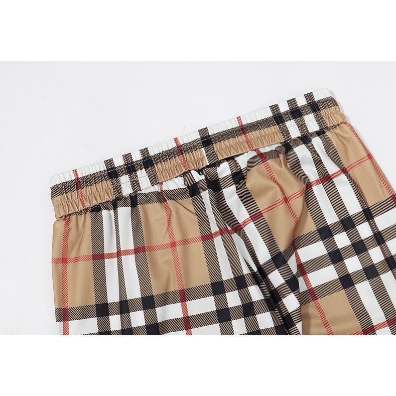 Burberry Quần Dài Dây Rút Vải Cotton In Họa Tiết Cổ Điển Thời Trang Cho Cặp Đôi