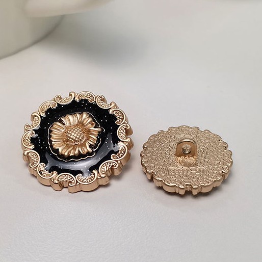 Set 5 Nút Áo Hình Hoa Hướng Dương Bằng Kim Loại Trang Trí Váy Ren