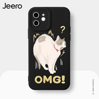 Ốp lưng JEERO chống bẩn mèo ngộ nghĩnh hài hước bựa hoạt hình dễ thương đẹp mềm Cho iPhone 16 15 14 13 12 11 Pro Max SE 2020 X XR XS ip 8 7 Plus kute HFE1904
