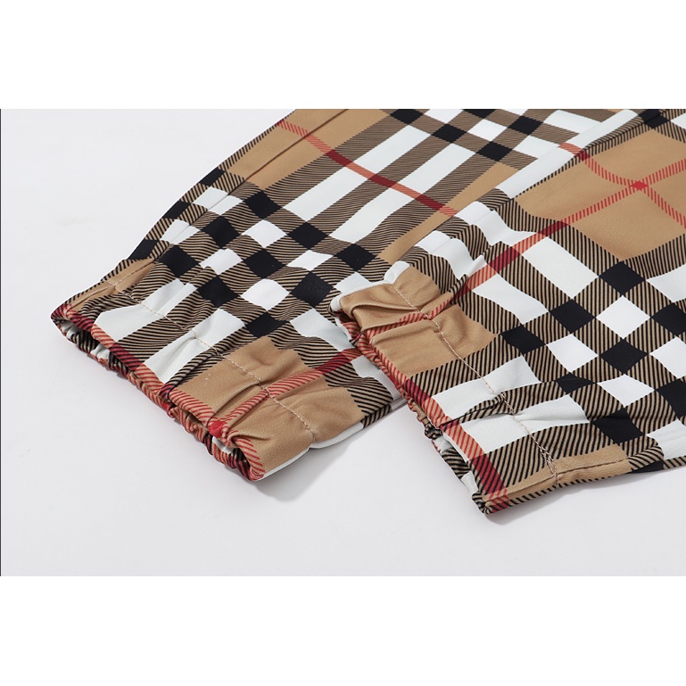 Burberry Quần Dài Dây Rút Vải Cotton In Họa Tiết Cổ Điển Thời Trang Cho Cặp Đôi