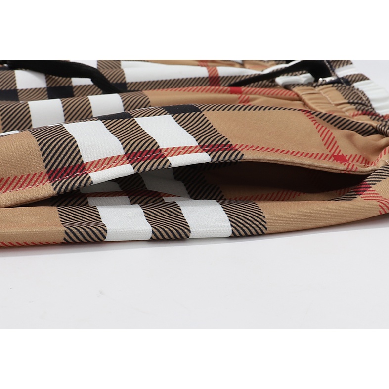 Burberry Quần Dài Dây Rút Vải Cotton In Họa Tiết Cổ Điển Thời Trang Cho Cặp Đôi