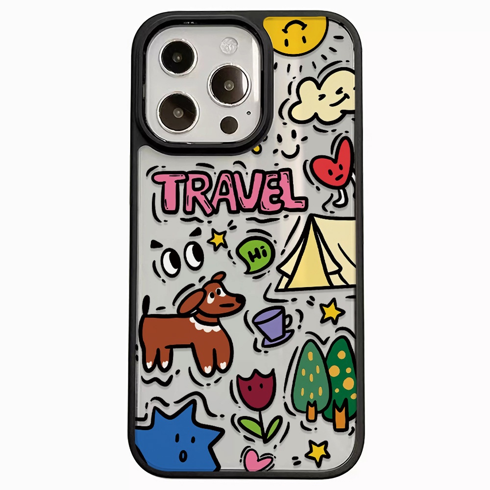 Ốp Điện Thoại Nhựa Acrylic Cứng Trong Suốt Hình Gấu Thỏ Đám Mây Cho iphone 14promax 11 13 12 7Plus X XS Max