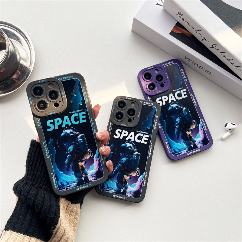 Ốp Điện Thoại Silicon Dẻo Hình Phi Hành Gia Cho iPhone 11 12 13 14 pro max xr x xs max 13 pro max 12 pro max 14 pro