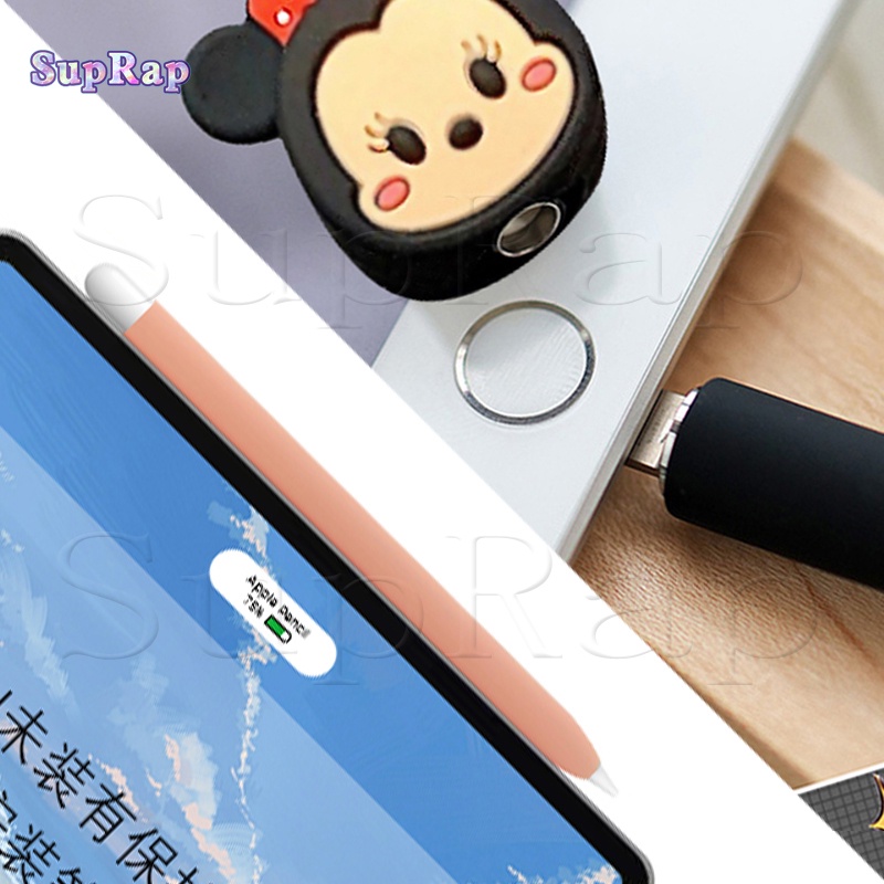 Nắp Đậy Bút Cảm Ứng Máy Tính Bảng Bằng Silicon Mềm Họa Tiết Hoạt Hình Dễ Thương Cho Apple Pencil 2 / 1 Gen