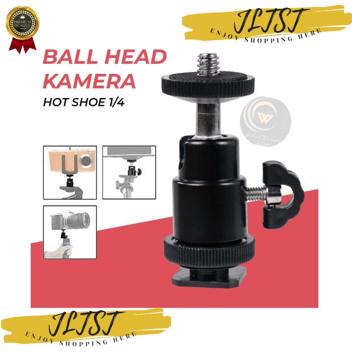 Mini Ball Head Arm Hot Shoe Ballhead Camera Adapter Tripod Mount Phone