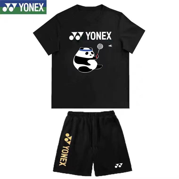 Áo Thun Thể Thao Yonex Thoáng Khí Nhanh Khô In Hình Gấu Trúc Dễ Thương Cho Nam Và Nữ