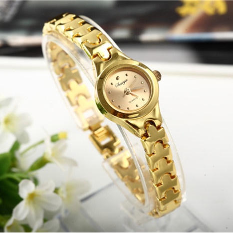 Đồng Hồ Đeo Tay Đá Thạch Anh CDX Relojes Màu Vàng Kim Chất Lượng Cao Cho Nữ
