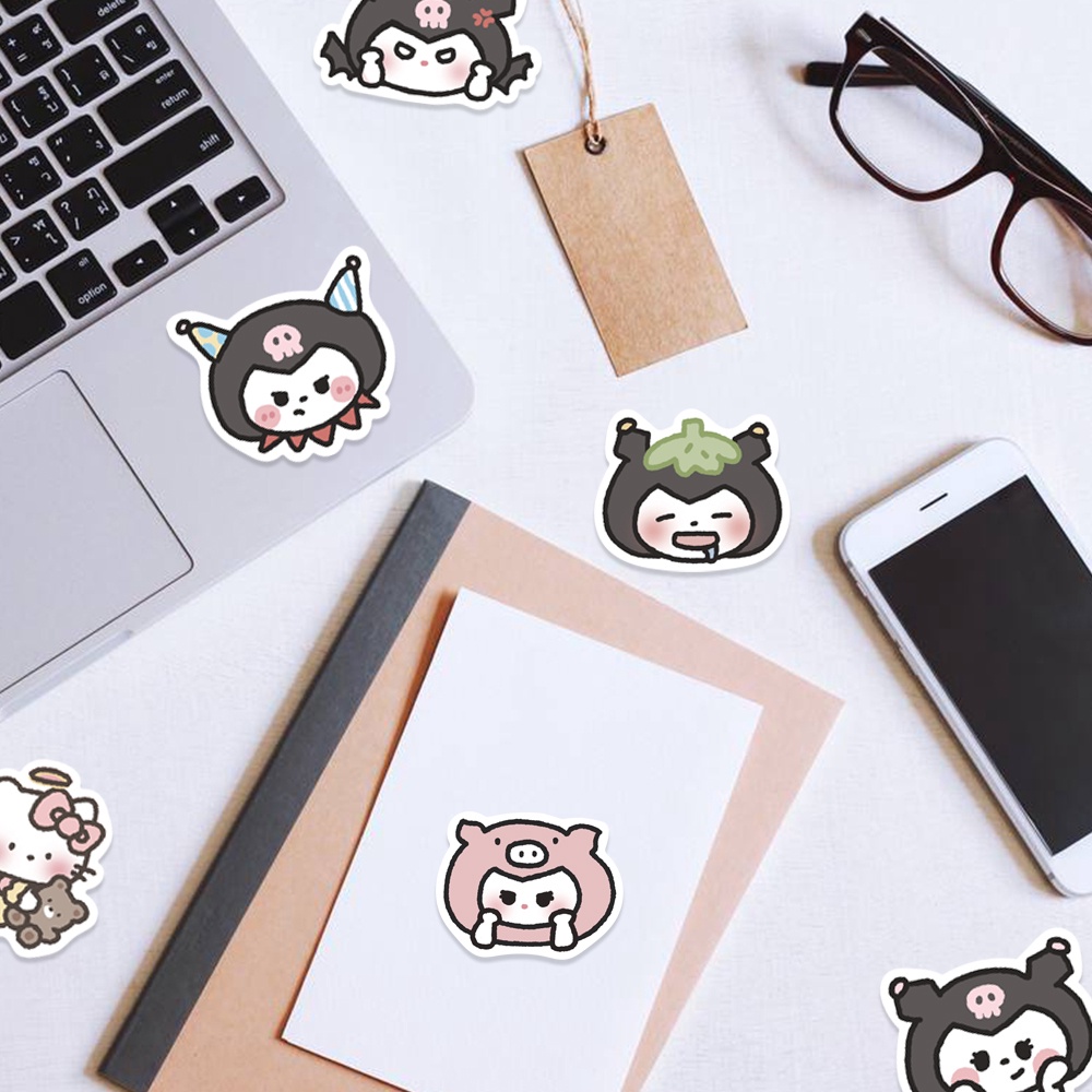 SANRIO Bộ 56 Miếng Dán Hello Kitty Cinnamoroll Kuromi My Melody Chống Thấm Nước