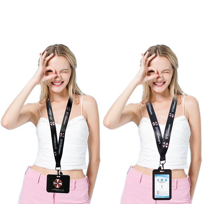Resident-Evil Card Holder Neck Lanyard Vertical & Horizontal Styles ID Badge Card Protector For Phone Ring Keychain Sling
